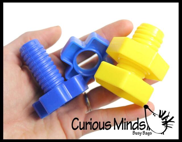 Large Plastic Nuts & Bolts Toy - Fine Motor Montessori Activity For Toddlers 18M Up - image 1