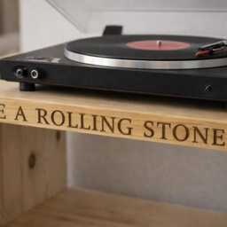 Personalised Handmade Turntable Stand, Vinyl Storage Unit, Record Player Shelf, Music Setup - thumbnail 2