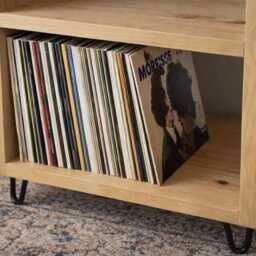 Personalised Handmade Turntable Stand, Vinyl Storage Unit, Record Player Shelf, Music Setup - thumbnail 3