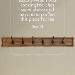 Handmade Rustic Wooden Coat Rack With Black Metal Hooks - Entryway Wall Storage - thumbnail 3