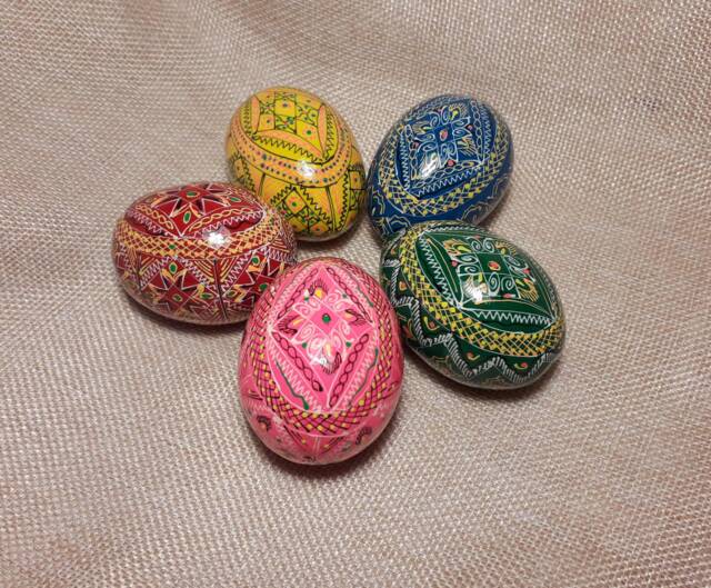 Set Of 5 Ukrainian Painted Wooden Easter Eggs Pysanky Pysanka Gift Ukraine ?????????????? Souvenir 2, 25 - image 1