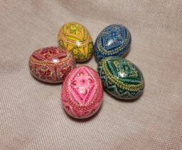 Set Of 5 Ukrainian Painted Wooden Easter Eggs Pysanky Pysanka Gift Ukraine ?????????????? Souvenir 2, 25 - thumbnail 1