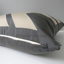 Gray & Antique Beige Sunbrella?? Outdoor Pillow Cover With Modern Geometric Pinwheel, Decorative Cushions For Pool Patio Chair Mazizmuse - thumbnail 2
