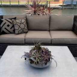 Gray & Antique Beige Sunbrella?? Outdoor Pillow Cover With Modern Geometric Pinwheel, Decorative Cushions For Pool Patio Chair Mazizmuse - thumbnail 3