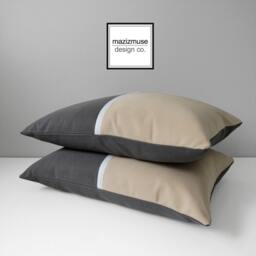 Gray & Antique Beige Sunbrella?? Outdoor Pillow Cover With Modern Geometric Pinwheel, Decorative Cushions For Pool Patio Chair Mazizmuse - thumbnail 4