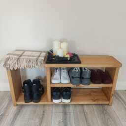 Handmade Rustic Wooden Shoe Bench Two Shelves - Many Colours & Sizes - thumbnail 3