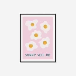Sunny Side Up Print - Egg Print, Retro Kitchen Cute Food Decor, Fun Restaurant Caf?? Wall Decor - thumbnail 3