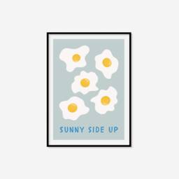 Sunny Side Up Print - Egg Print, Retro Kitchen Cute Food Decor, Fun Restaurant Caf?? Wall Decor - thumbnail 2
