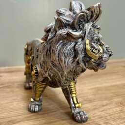 steampunk Lion Home Ornament Unique Quirky High Quality Resin Sculpture/Animal Decor - thumbnail 4
