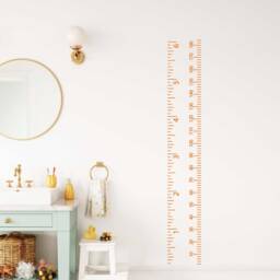 Inches & Centimeter Growth Chart Sticker, Children Metric Height Decal, Measurement Ruler Wall Vinyl, Diy Wooden - thumbnail 3