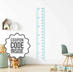 Inches & Centimeter Growth Chart Sticker, Children Metric Height Decal, Measurement Ruler Wall Vinyl, Diy Wooden - thumbnail 1