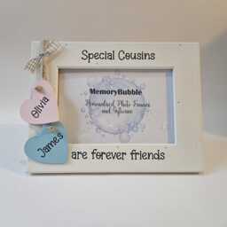 Personalised Picture Photo Frame Family Special Cousins Friends Forever Birthday Gift Keepsake 6x4 - thumbnail 1