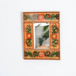 "Peruvian Mirrors "" Orange Floral "