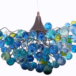 Resin Bubble Chandelier, Blue Sea Light, Kids Room Lighting, Dining Lamp, Coastal Decor, Housewarming Gift - thumbnail 2
