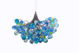 Resin Bubble Chandelier, Blue Sea Light, Kids Room Lighting, Dining Lamp, Coastal Decor, Housewarming Gift - thumbnail 1