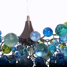 Resin Bubble Chandelier, Blue Sea Light, Kids Room Lighting, Dining Lamp, Coastal Decor, Housewarming Gift - thumbnail 3