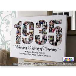 1935 90Th Birthday Personalised Custom Mum Dad Husband Wife Friend Brother Sister Photo Board Collage Framed Canvas Print Gift - thumbnail 2