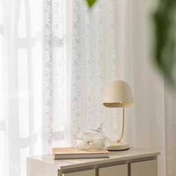 Custom White Voile Curtain Sheer Floral Polyester, Made To Measure - thumbnail 3