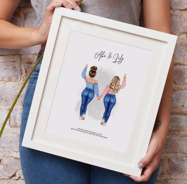 Best Friend Present - Birthday Gift For Her Personalised Print Sister Bestie Bt108 - image 1