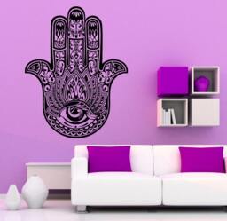 Hamsa Hand Wall Vinyl Decal Sticker Meditates Patterns India Eye Art Design Murals Indian Interior Home Decor - 26Bo23Ha