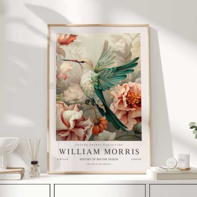 William Morris Print, Art, Exhibition Poster, Birds Morris, Wall Hummingbird, Art