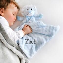 Personalised Blue Lion Baby Comforter - thumbnail 2