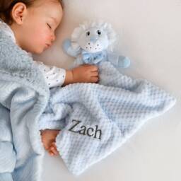 Personalised Blue Lion Baby Comforter - thumbnail 3