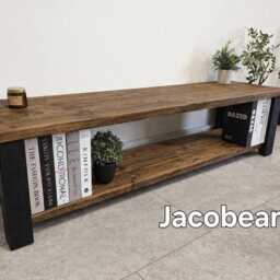 Farmhouse Wooden Coffee Table - Handmade Rustic Solid Wood Living Room UK Country Style - thumbnail 4
