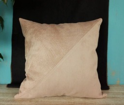 Fast Shipping/Powder Pink Vegan Leather Fabric Pillow Cover-Diagonal Triangle Design/Scandinavian Home Decor/Housewarming Gift -1Pcs - thumbnail 1