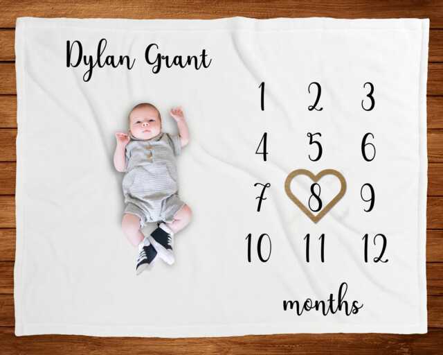 Monthly Milestone Blanket Simple Infant Marker Newborn Photoshoot Photo Props Baby Girl Or Boy Shower Gift Age - image 1