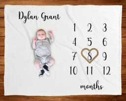 Monthly Milestone Blanket Simple Infant Marker Newborn Photoshoot Photo Props Baby Girl Or Boy Shower Gift Age - thumbnail 1