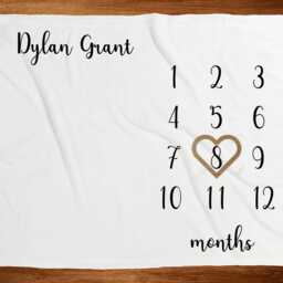 Monthly Milestone Blanket Simple Infant Marker Newborn Photoshoot Photo Props Baby Girl Or Boy Shower Gift Age - thumbnail 2