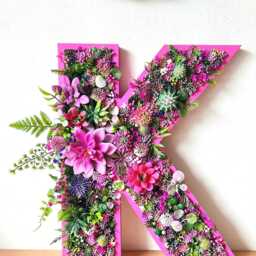 Faux Succulent Wall Letter Plant Decor Sign - Up To 12 - thumbnail 3