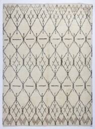 Handmade Beige Moroccan Berber Rug Mid-Century Modern Atlas Design