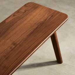 Living Room Bench - Wooden Upholstered Seating For Entryway Solid Wood Dining - thumbnail 2