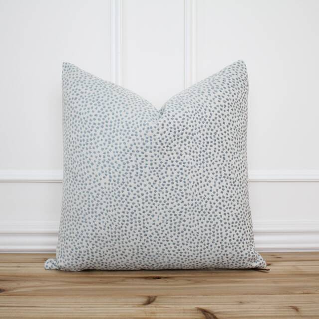 Blue Dot Pillow Cover Spot Sky 20x20 Textured Designer Decorative Throw - Alabaster - image 1