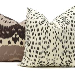 Brunschwig Fils Les Touches Pillow Cover Black & Ivory Abstract Print - thumbnail 2