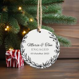 Personalized Engagement Ornament Ceramic Keepsake, First Christmas - thumbnail 3