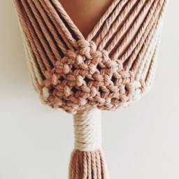 Macrame Light Pink Plant Hanger - thumbnail 3
