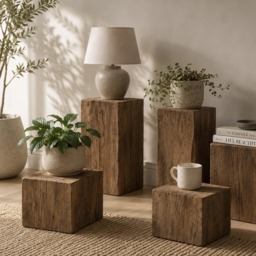 Solid Oak Plinth - Plant Stand, Side Table, Lamp Stand & Display Pedestal Handmade in Sussex - 150 X Mm, Or 200 Mm - thumbnail 1