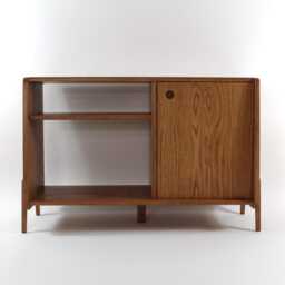 Shinjuku Premium - Oak Record Player Stand, Mid Century Vinyl Storage Cabinet - thumbnail 4