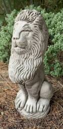 stone Garden Tall Sitting Proud Lion Ornament - thumbnail 1