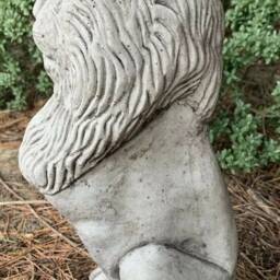stone Garden Tall Sitting Proud Lion Ornament - thumbnail 3
