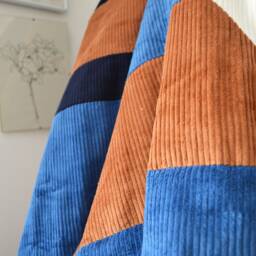 Bed Throw 145x190cm - Handmade in France Corduroy & Cotton - thumbnail 2
