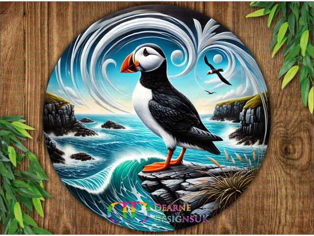 Puffin Sign, Plaque, Gift, Garden Wall Art, Garden Decorations, Puffin Bathroom Decor - image 1