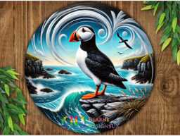 Puffin Sign, Plaque, Gift, Garden Wall Art, Garden Decorations, Puffin Bathroom Decor - thumbnail 1