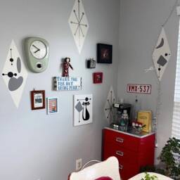 Mid Century Modern Wall Decals Retro Atomic Shapes, Kids Room Decor - thumbnail 2