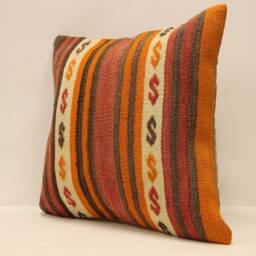 Throw Pillow 16x16 Turkish Textile Cover Home Living Design Boho Vintage Rustic Throw Covers Old Cushion 4Kf-381 - thumbnail 3