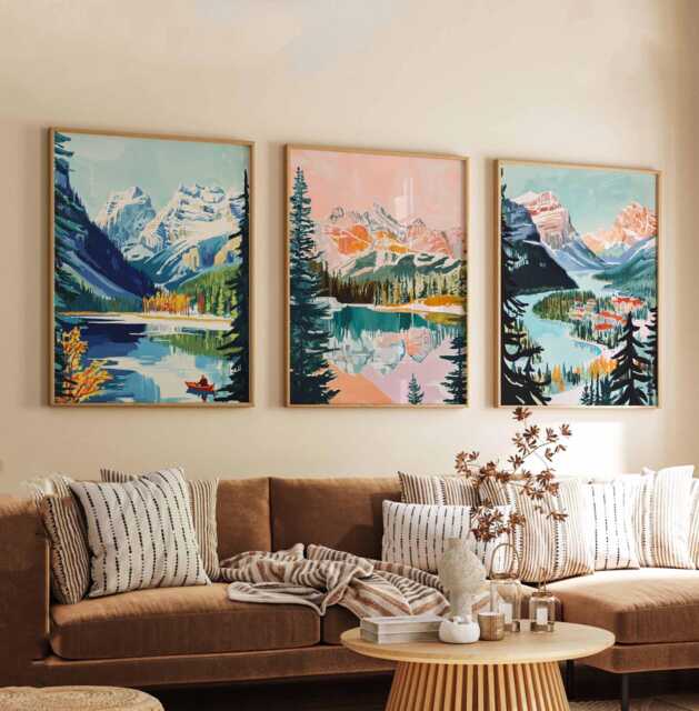Set Of 3 Banff Canada Posters, Travel Posters Set, Prints, Canadian Wall Art, National Park Decor, Mountain Print - image 1