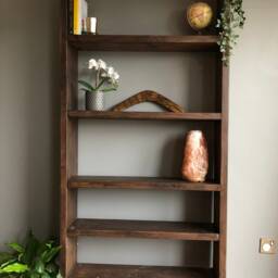 Industrial Reclaimed Bookcase With Black Hairpin Legs - Living Room Furniture Custom Size Scaffold Board Rustic - thumbnail 2
